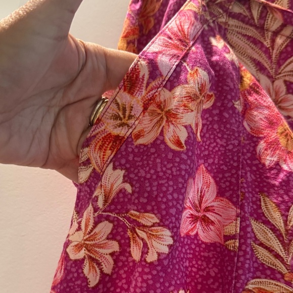 LOFT Pink and Orange Floral Pants - Picture 5 of 7